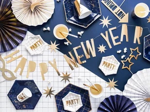 PartyDeco Baner "Happy New Year", zloty, 90 cm GRL46-019M - Sylwester - miniaturka - grafika 4