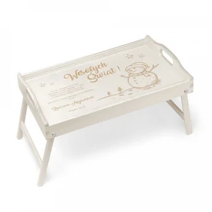 Murrano Personalizowany Stolik Śniadaniowy Biały Święta STL-BL-027 - Ławy i stoliki kawowe - miniaturka - grafika 5