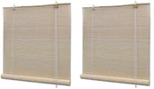 Rolety - vidaXL Naturalne rolety bambusowe, 2 szt., 120 x 160 cm - miniaturka - grafika 1
