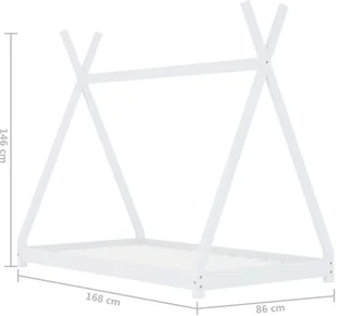 vidaXL Rama łóżka dziecięcego, biała, lite drewno sosnowe, 80 x 160 cm vidaXL - Łóżka dla dzieci i młodzieży - miniaturka - grafika 8