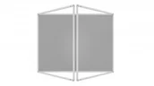 Gabloty - Allboards Gablota ogłoszeniowa informacyjna 120x120cm szara filcowa w aluminiowej ramie dwuskrzydłowa SC1212FS+PIN50 - miniaturka - grafika 1