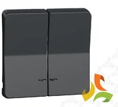 Klawisze i ramki - Schneider Electric MUREVA STYL Klawisz podwójny z okienkiem IP55 antracyt MUR34205 MUR34205/SCH - miniaturka - grafika 1