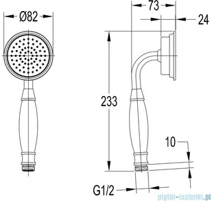 Omnires Armance-R rączka prysznicowa 1-funkcyjna złota ARMANCE-RGL - Słuchawki prysznicowe - miniaturka - grafika 2