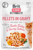 Mokra karma dla kotów - Brit Care Cat Fillets in Gravy with Tender Turkey & Savory Salmon 24x85 g # z wartością produktów powyżej 89zł! - miniaturka - grafika 1
