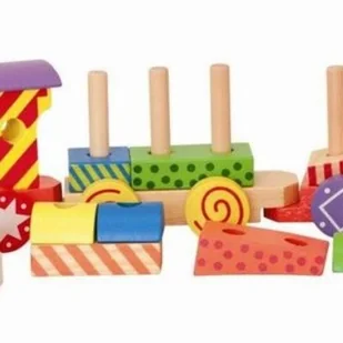 WoodyLand Zestaw kolejka kolorowe klocki GXP-559884 - Pociągi dla dzieci - miniaturka - grafika 2