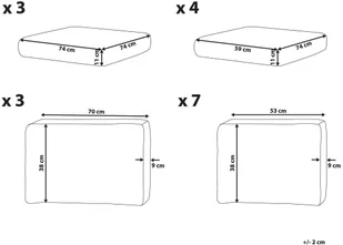 Beliani Zestaw poszewek na poduszki do mebli ogrodowych GRANDE beżowe - Poduszki ogrodowe - miniaturka - grafika 4