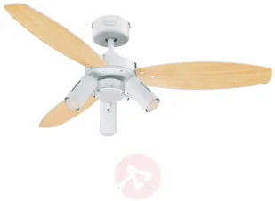 Westinghouse Lighting Jet Plus, wentylator sufitowy, lampa wisząca z 3 lampami halogenowymi, metal, 1 W, biały, 105 x 105 x 37 cm 7870340 - Wentylatory sufitowe - miniaturka - grafika 3