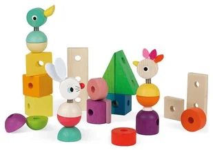 Janod Pociąg z klockami i zwierzątkami do ciągnięcia J08202 - Pociągi dla dzieci - miniaturka - grafika 31