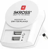 Ładowarki do telefonów - Skross ładowarka USB z 2 portami USB do stosowania w domu lub w podróży w Europie/krajach z wtyczką Schuko lub Euro/2 porty USB/zasilacz sieciowy/maks. 5 V/2,4 A maks. EUROPE-2-USB-CHARGER - miniaturka - grafika 1