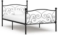 Łóżka - vidaXL Rama łóżka ze stelażem z listw, czarna, metalowa, 100 x 200 cm - miniaturka - grafika 1