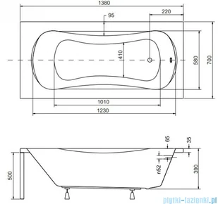 Besco Modern #WAM-140-MO 140x70 cm - Wanny - miniaturka - grafika 9