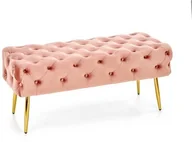 Ławki do przedpokoju - Halmar Ławka Athena 45x100x40 Różowy/Złoty V-CH-ATHENA-RÓŻOWY - miniaturka - grafika 1