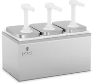 Wyposażenie lokali gastronomicznych - Royal Catering POTRÓJNY DYSPENSER DO SOSÓW Z POMPKĄ 3X2L 10011450 RCDI-6L 10011450 RCDI-6L - miniaturka - grafika 1
