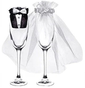 PartyDeco Ubranka na kieliszki - Dekoracje i nakrycia stołu na imprezę - miniaturka - grafika 2