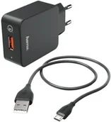 Ładowarki do telefonów - Hama Ładowarka sieciowa Quick Charge microUSB 3A Czarny 178336+ 40 zł na dzień dobry w Klubie MediaMarkt ! 178336 - miniaturka - grafika 1