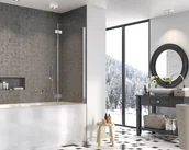 Parawany nawannowe - Radaway Nes PND I  prawy 130x200 chrom przejrzyste 10010130-01-01R - miniaturka - grafika 1