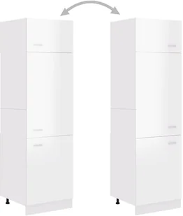 vidaXL Szafka kuchenna, biała, wysoki połysk, 60x57x207 cm, płyta 802543 - Szafki kuchenne - miniaturka - grafika 19