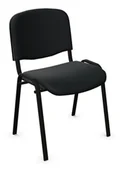 Fotele i krzesła biurowe - Nowy Styl Krzesło konferencyjne skaj stelaż czarny ISO - miniaturka - grafika 1