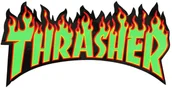 Dodatki do ubrań - THRASHER naklejka THRASHER FLAME LOGO STICKER GREEN - miniaturka - grafika 1