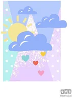 Wyposażenie pokoiku dziecięcego - Obraz Komar Winnie Pooh Clouds WB088 WB088 - miniaturka - grafika 1