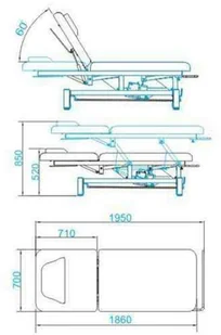 AZZURRO Leżanka elektr. do masażu azzurro 684 1 siln. biała P111339 - Stoły i łóżka do masażu - miniaturka - grafika 2