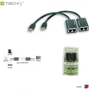 Techly Extender HDMI po skrętce Cat. 5e/6 do 30m, czarny 301153 - Złącza, przejściówki, adaptery - miniaturka - grafika 6