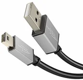 Kable USB - KabelDirekt przewód mini USB 2.0 1m (przewód do transmisji danych z dużą szybkością i ładowania, przeznaczony do dysków twardych z gniazdem mini USB; czarny/gwiezdna szarość) PRO Series 4260414845086 - miniaturka - grafika 1
