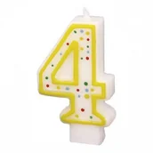 Kinder party - AMSCAN Świeczka cyferka w kropki nr 4 - miniaturka - grafika 1
