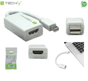 Techly Adapter Mini DisplayPort męski na HDMI żeński, biały, 15cm 304239 - Adaptery i przejściówki - miniaturka - grafika 4