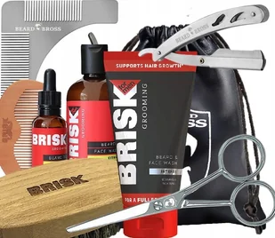Brisk Zestaw do Brody Szablon Nożyczki Grzebień - Kosmetyki i akcesoria do pielęgnacji brody - miniaturka - grafika 3