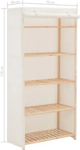 vidaXL vidaXL Szafa, biała, 79 x 40 x 170 cm, materiałowa - Szafy - miniaturka - grafika 12