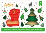 Pozostałe akcesoria świąteczne - Decora Zestaw foremek do ciastek Choinka i but Mikołaja - 2 szt. 0255096 - miniaturka - grafika 1