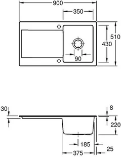 Villeroy & Boch Siluet 50 333501RW - Zlewozmywaki - miniaturka - grafika 3