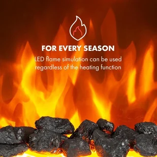 Klarstein Verbier, , 1000/2000 W, LED ogień, pilot, MDF, biały FP1-Verbier - Kominki elektryczne - miniaturka - grafika 5