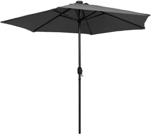 vidaXL Parasol ogrodowy z LED i aluminiowym słupkiem, 270 cm, antracyt vidaXL - Parasole ogrodowe - miniaturka - grafika 5