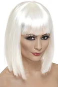 Dodatki do strojów karnawałowych - Smiffys smiffy kroki  Glam peruka Short Blunt, z frędzlami, w rozmiarze uniwersalnym, bezbarwny 42144 - miniaturka - grafika 1