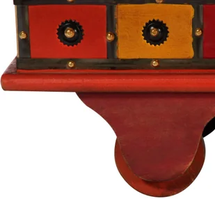 vidaXL Skrzynia czerwona, 110 x 40 x 40 cm, lite drewno akacjowe - Inne meble do salonu - miniaturka - grafika 8