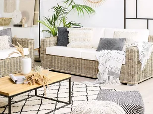 Beliani Zestaw ogrodowy rattanowy 4-osobowy jasnobrązowy ARDEA - Meble ogrodowe - miniaturka - grafika 7