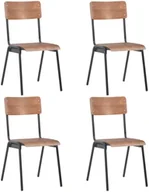 Krzesła - vidaXL Krzesła do jadalni, 4 szt., brązowe, sklejka i stal - miniaturka - grafika 1