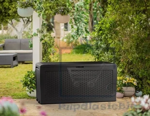 Keter Ogrodowa skrzyń do przechowywania RATTAN - 270 l, antracyt - Skrzynie ogrodowe - miniaturka - grafika 2