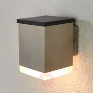 Lampy ogrodowe - LAMPENWELT.COM Kinkiet solarny Tyson, stal szlachetna, LED - miniaturka - grafika 1
