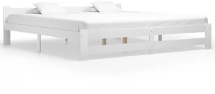 vidaXL Lumarko Rama łóżka, biała, lite drewno sosnowe, 200x200 cm 322004 - Łóżka - miniaturka - grafika 2