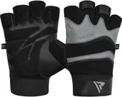 Rękawice bokserskie - RDX RDX Rękawiczki szare GYM GLOVE LEATHER S15 GREY skóra rozmiar XXXL - miniaturka - grafika 1