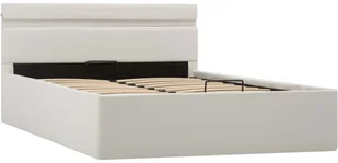 vidaXL Rama łóżka z podnośnikiem i LED, biała, ekoskóra, 120 x 200 cm - Łóżka - miniaturka - grafika 4