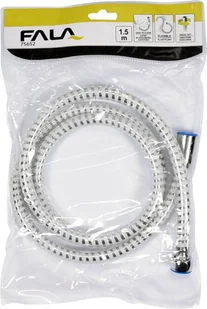 FALA WĄŻ PRYSZNICOWY 1.5M PVC GŁADKI CHROM-BIAŁY ANTYTWIST 75652 - Węże prysznicowe - miniaturka - grafika 3