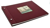 Albumy fotograficzne - Goldbuch Bella Vista złota księga, album nitowany 30 x 25 x 2 cm, 40 białych stron z pergaminem, z wycięciami, możliwość rozbudowy, len, bordowy, 30x25 cm 26 892 - miniaturka - grafika 1