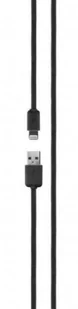 Xqisit Kabel Sznurkowy USB Charge & Sync Lightning 180cm CZARNY TWORZYWO SZTUCZNE (40329) - Kable USB - miniaturka - grafika 3