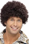Dodatki do strojów karnawałowych - Smiffys męska peruka z lat 70. , peruka disco Dude, brązowa, One Size, 42015 42015 - miniaturka - grafika 1