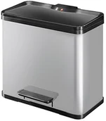 Kosze na śmieci - Hailo 0633  220 Oeko Duo Plus 33 abfalltrenner 3 X 11 litrów blachy stalowej Srebrny 0633-220 - miniaturka - grafika 1