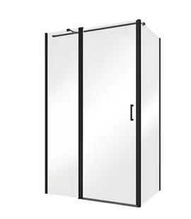 Kabina prysznicowa drzwi uchylne 120x80 cm Exo-C Black Besco ECB-120-190C+PCH-8B-190C - Kabiny prysznicowe Kabina prysznicowa drzwi uchylne 120x80 cm Exo-C Black Besco ECB-120-190C+PCH-8B-190C - Kabiny prysznicowe - miniaturka - grafika 1